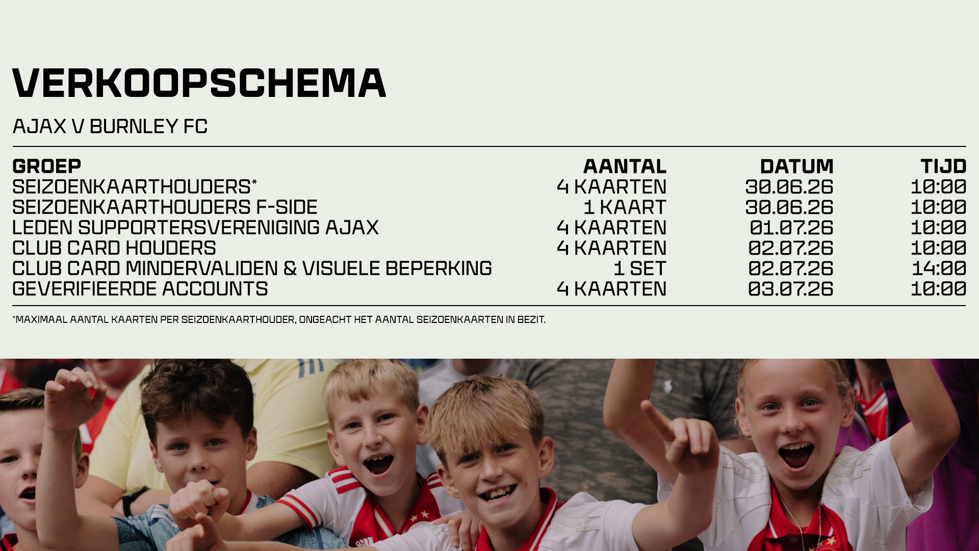 Verkoopschema Ajax Burnley
