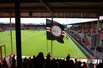 Het uitzicht vanuit het uitverkochte uitvak. © De Brouwer