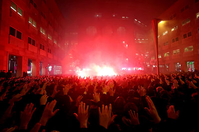 De liefde voor de club wordt bezongen. © De Brouwer