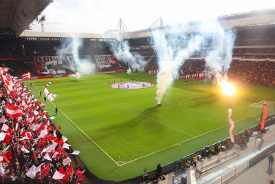 PSV probeerde er vooraf in elk geval nog wat van te maken. © De Brouwer