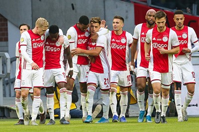 AMSTERDAM - Ajax - Sparta , Football , Season 2019/2020 , eredivisie , Johan Cruijff ArenA, 18-12-2019 ,
Ajax player Ryan Gravenberch scores 2-0
