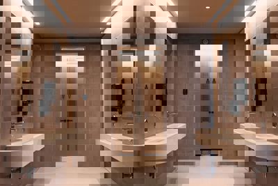 Douches en meer wastafels op de gang. © AFC Ajax