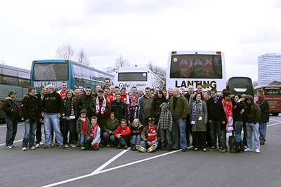 Al jaren regelen we busvervoer voor Ajacieden in het land. © SV Ajax