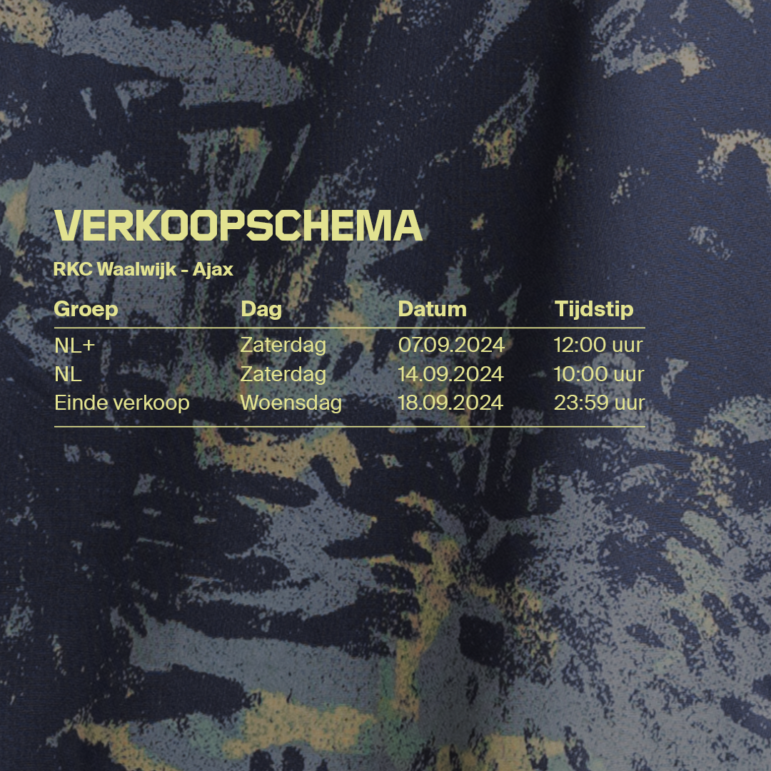 Verkoopschema Rkc Ajax