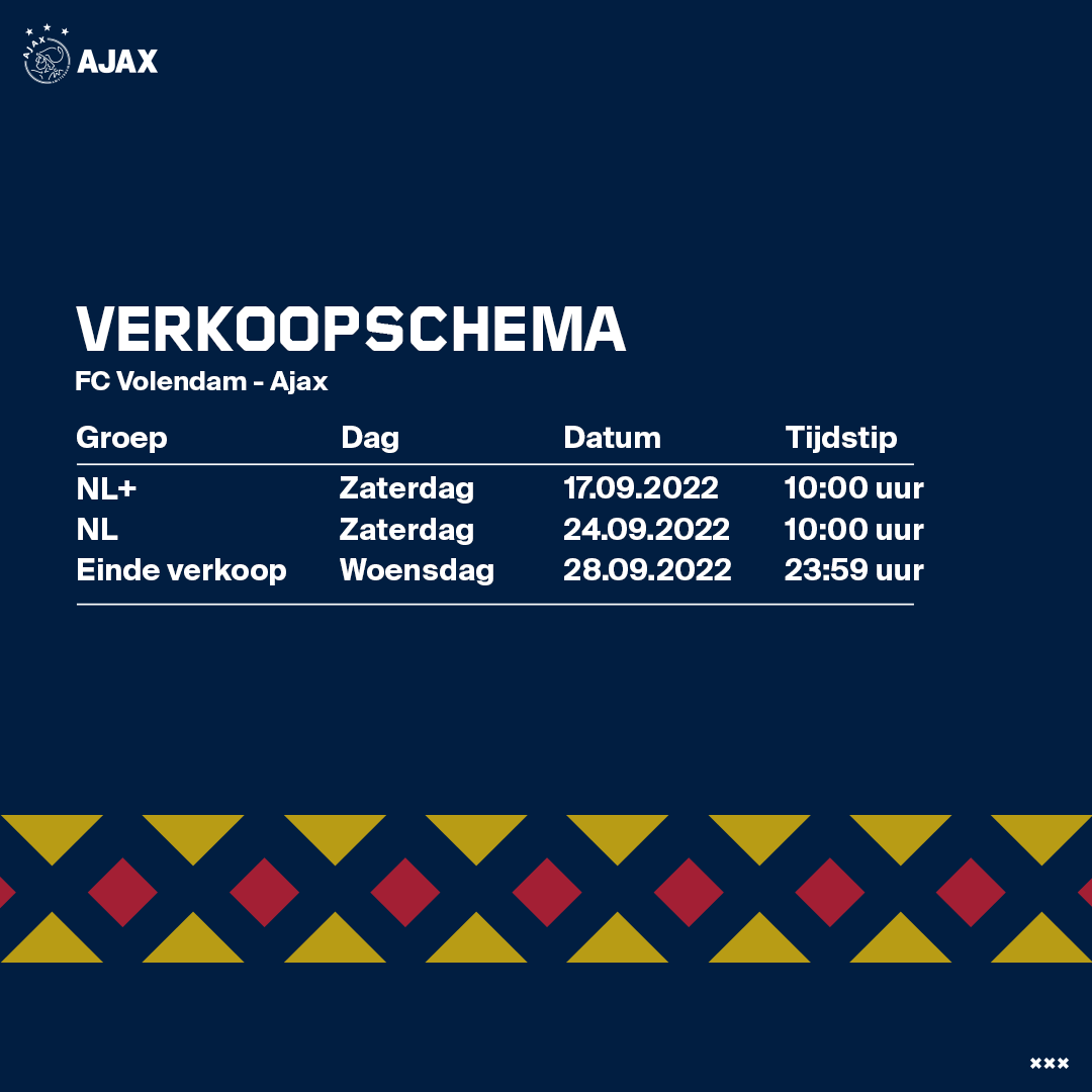 Ajax Verkoopschema Template Volendam Png